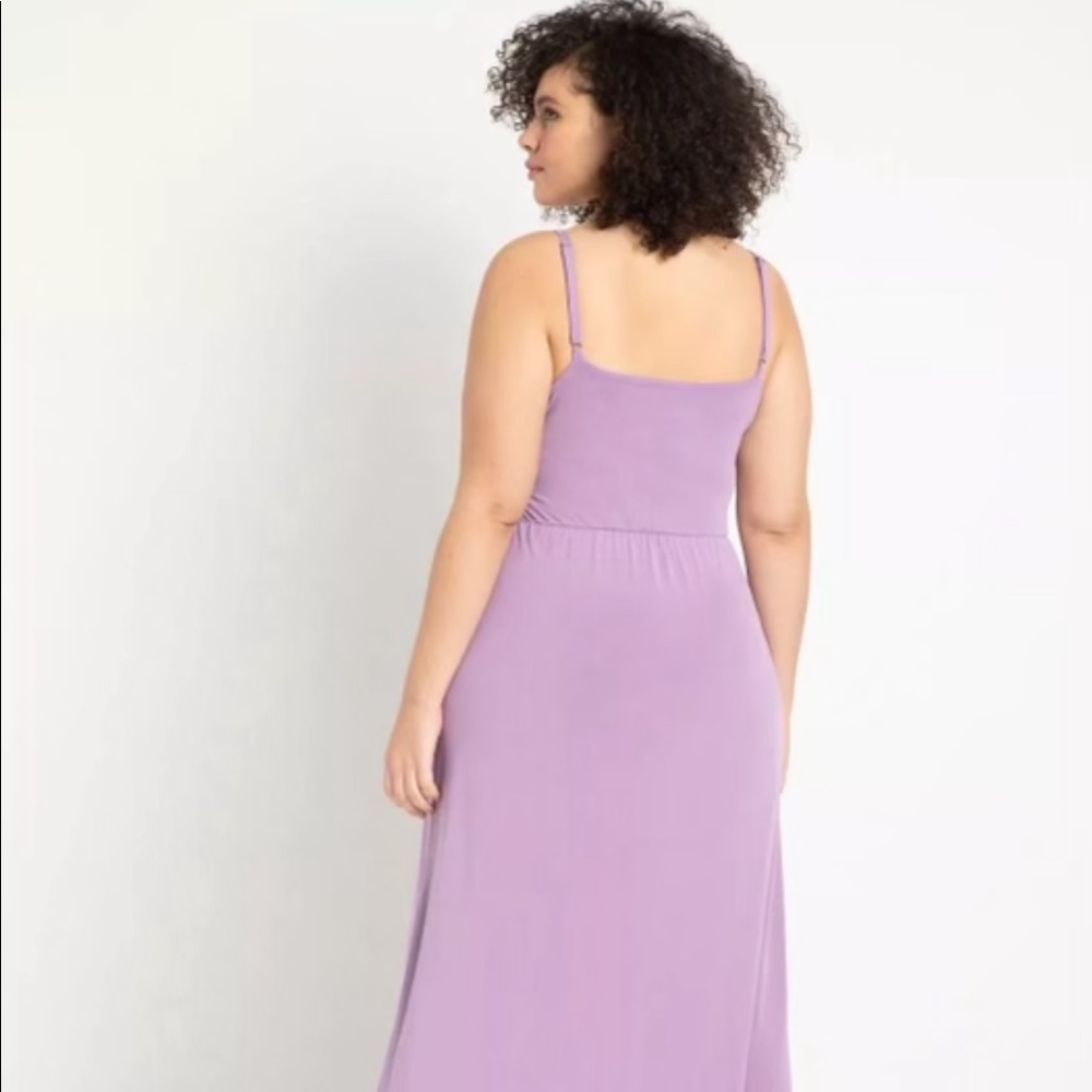 ELOQUII Sleeveless Front Cutout Maxi Dress In Misty Lilac - Picture 3 of 5